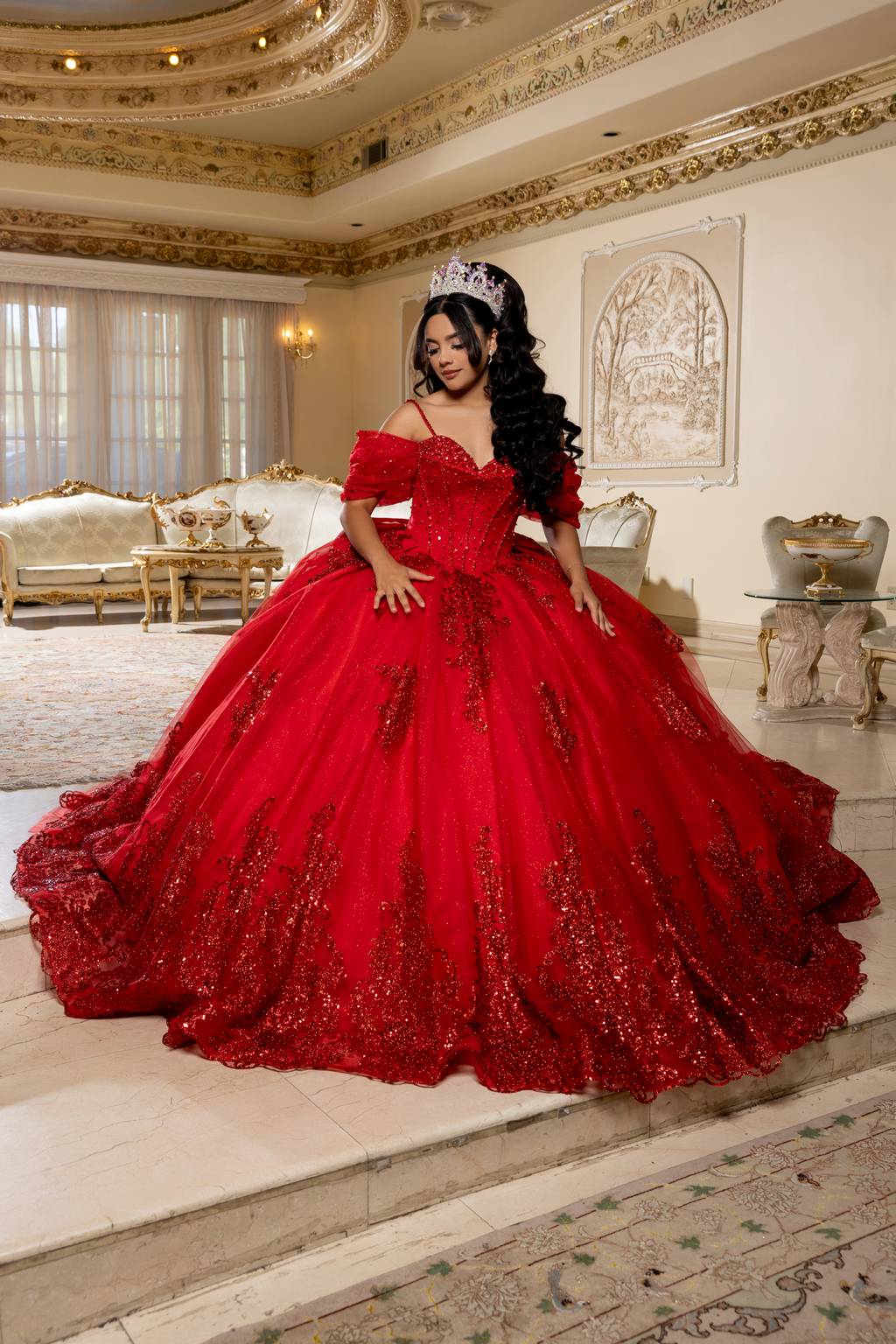 Sweetheart Tulle Quinceañera Ball Gown by May Queen – The Dress Outlet Sweetheart Tulle Quinceañera Ball Gown by May Queen – The Dress Outlet