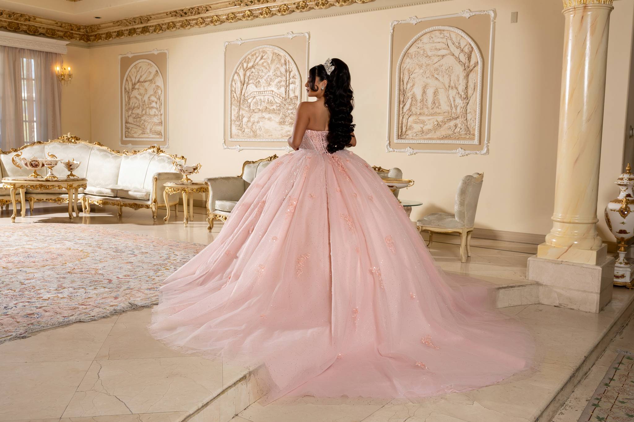 Sweetheart Floor-Length Tulle Quinceañera Ball Gown May Queen LK288