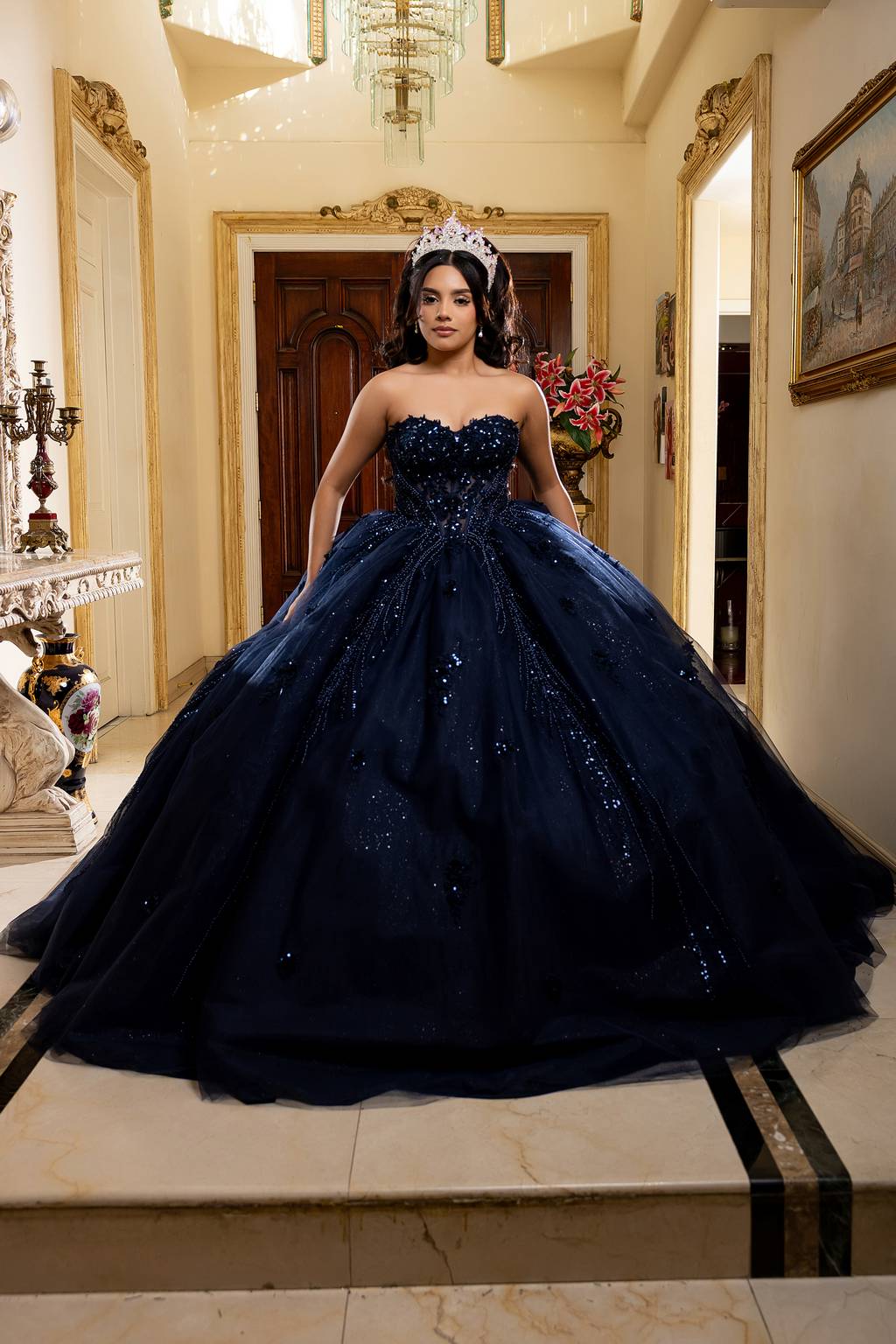 Sweetheart Floor-Length Tulle Quinceañera Ball Gown May Queen LK288