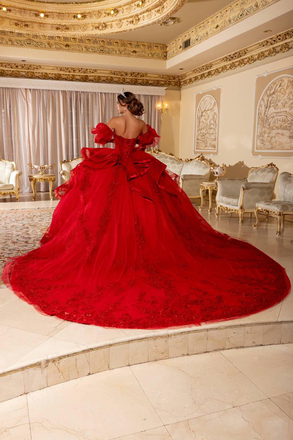 Sweetheart Floor-Length Tulle Prom Ball Gown May Queen LK289