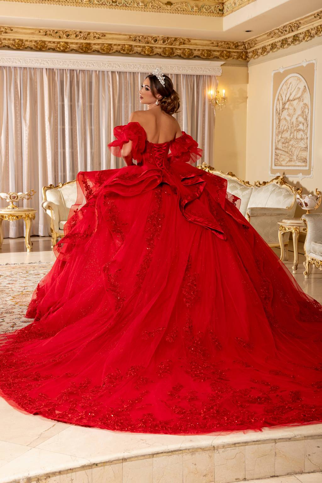 Sweetheart Floor-Length Tulle Prom Ball Gown May Queen LK289
