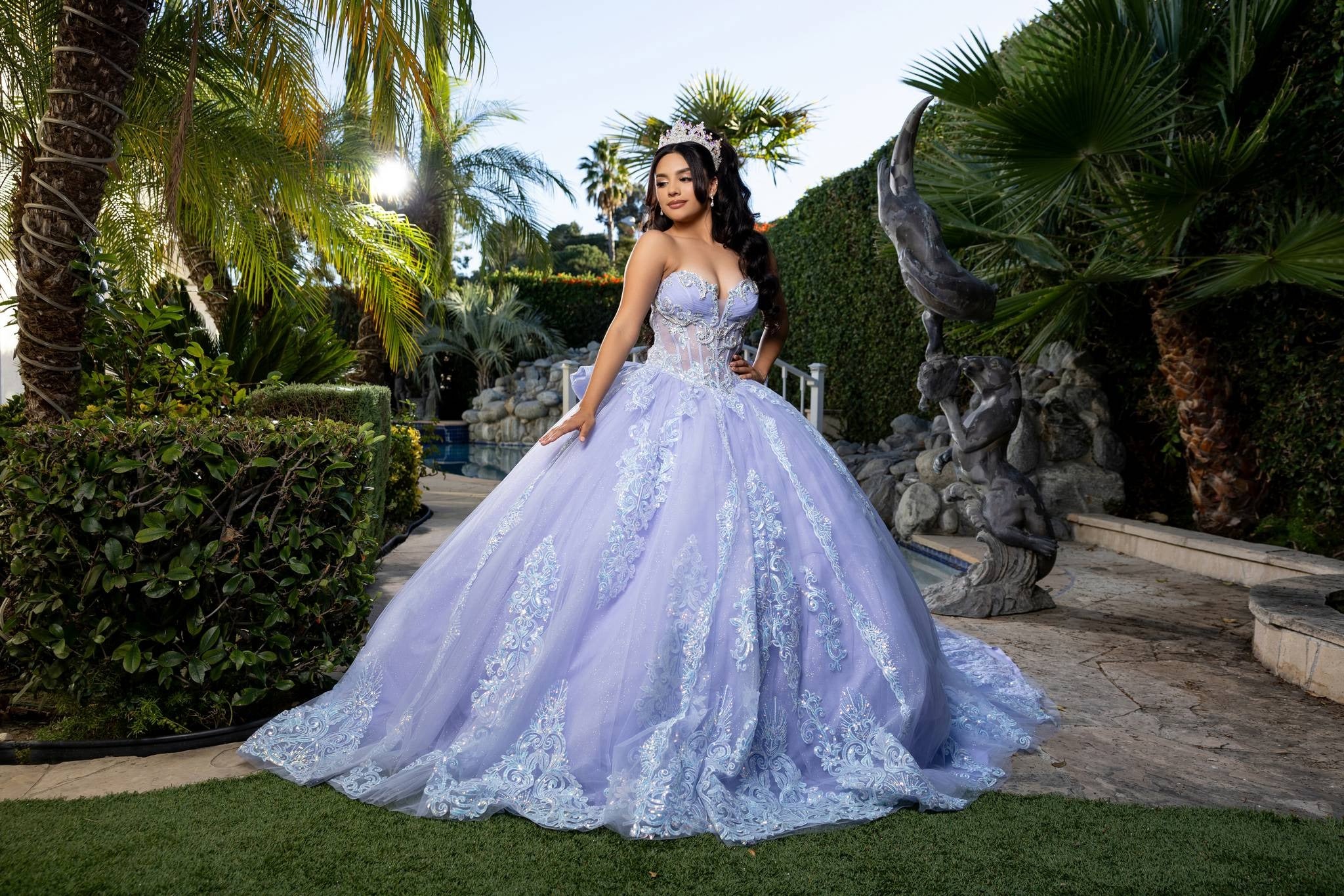 Sweetheart Floor-Length Tulle Quinceañera Ball Gown May Queen LK290