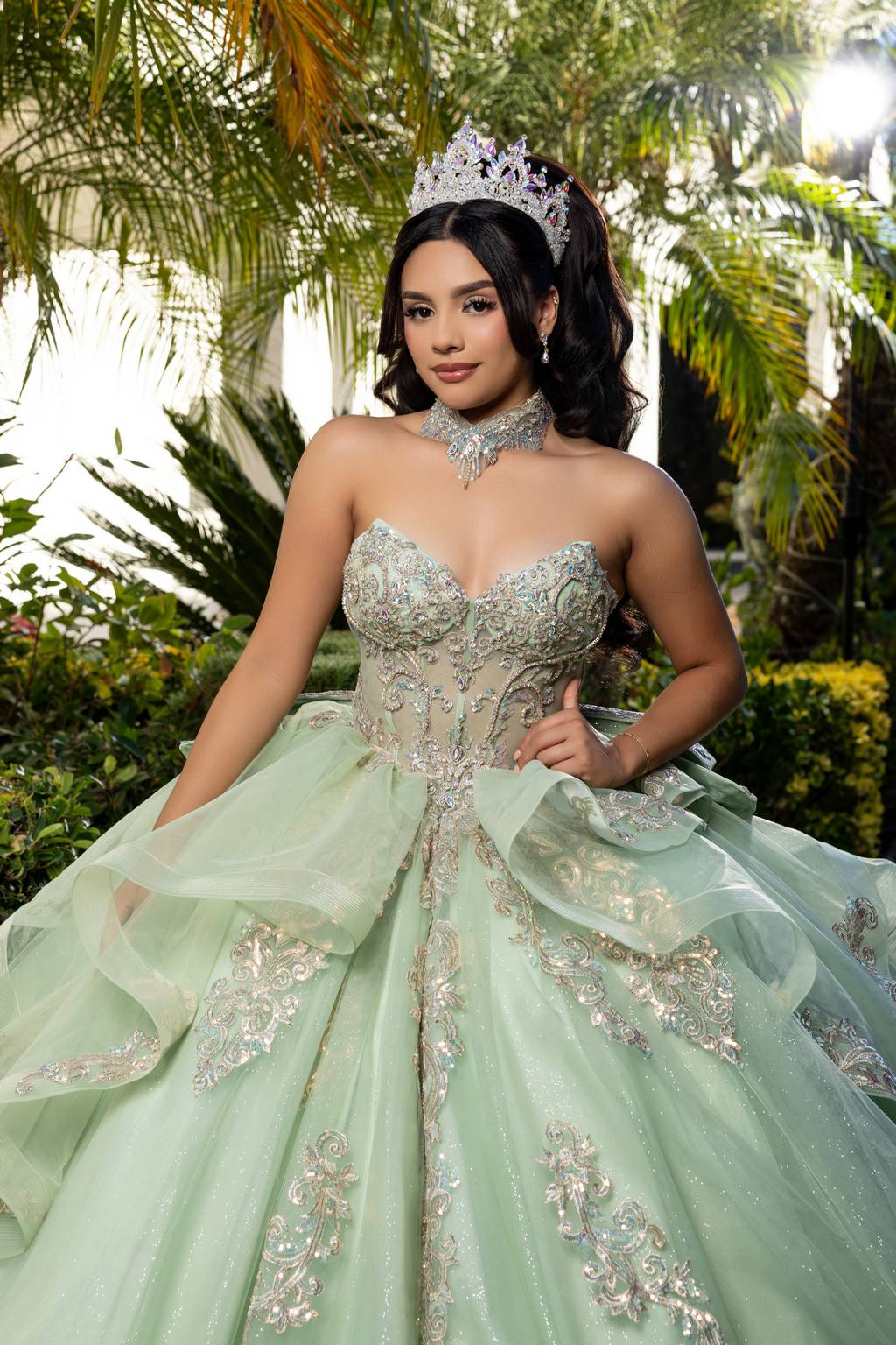 Sweetheart Floor-Length with Train Tulle Quinceañera Ball Gown May Queen LK291