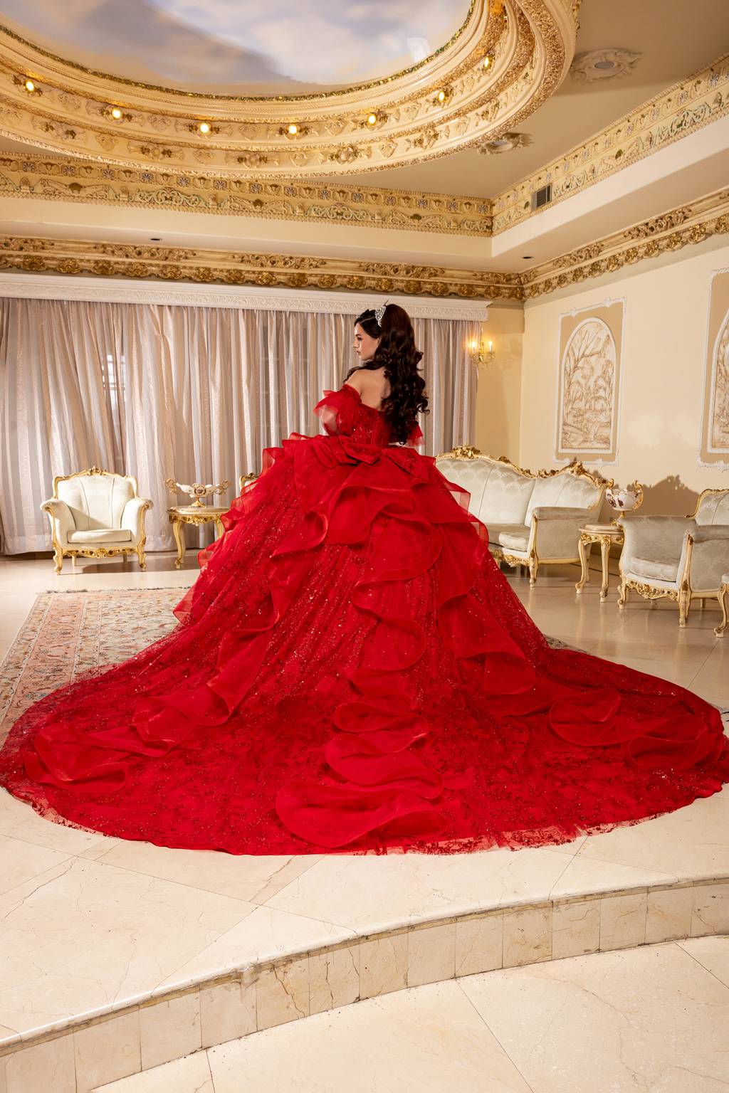 Sweetheart Floor-Length Tulle Quinceañera Ball Gown May Queen LK296