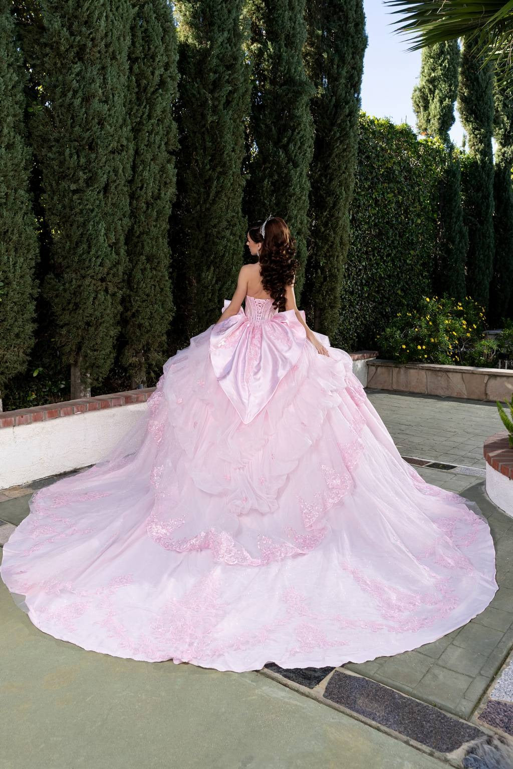 Illusion Floor-Length Tulle Quinceañera Ball Gown May Queen LK299