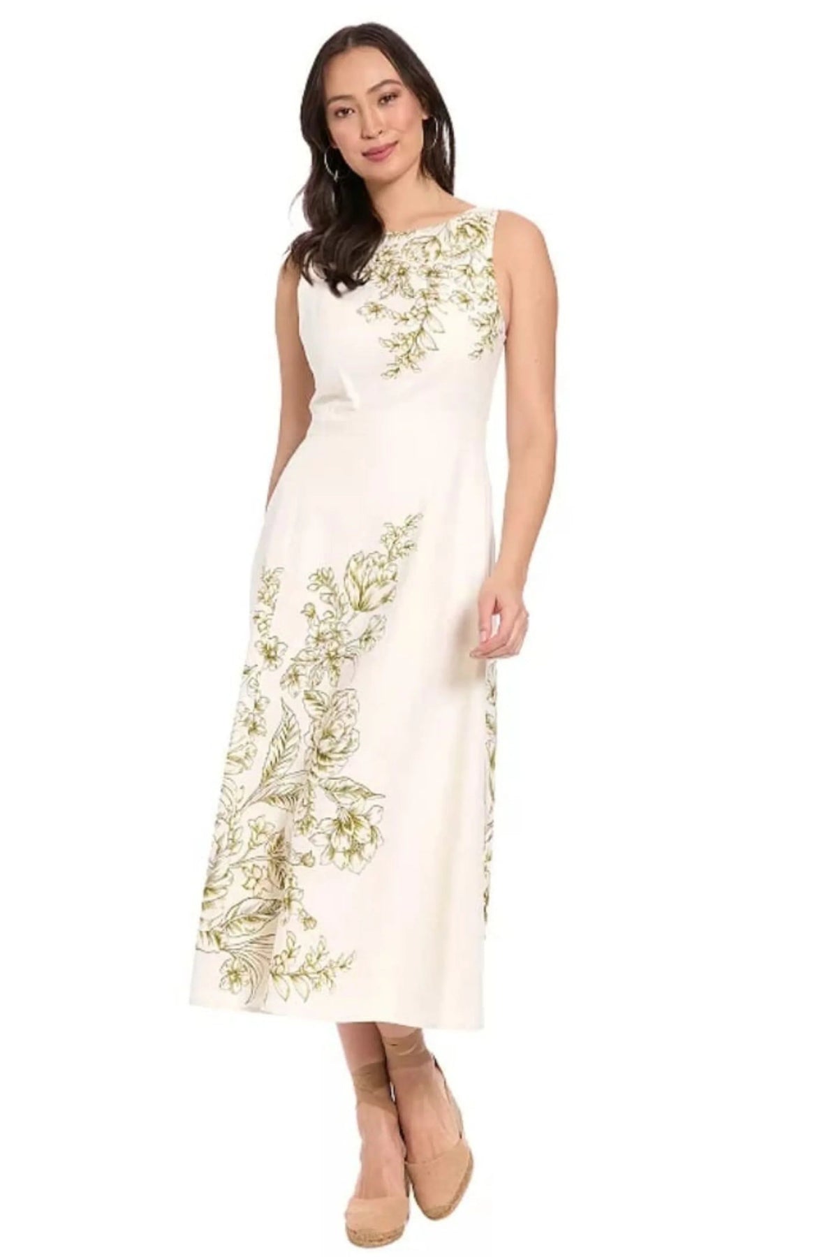 Floral Placement Midi Dress London Times T10234M