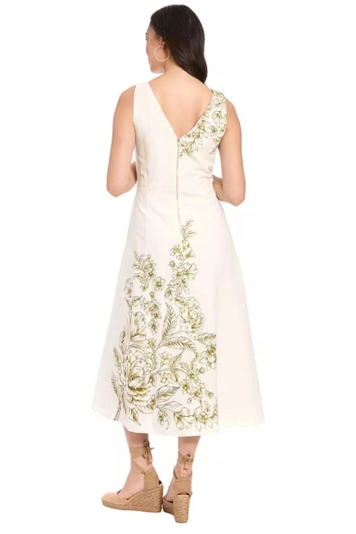 Floral Placement Midi Dress London Times T10234M