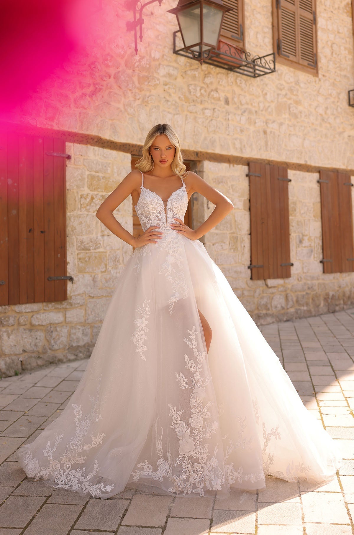 Wedding Dresses Long Lace A Line Bridal Wedding Dress Amarra 85706 Ivory/Ivory