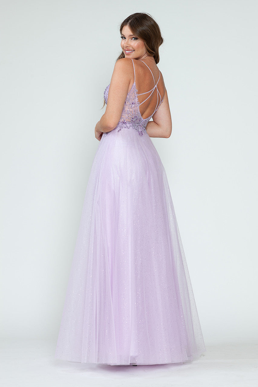 Prom Dresses Long Beaded Sequin Formal Prom Dress Lenovia 8183 Lilac-Tulle-8183-Beaded