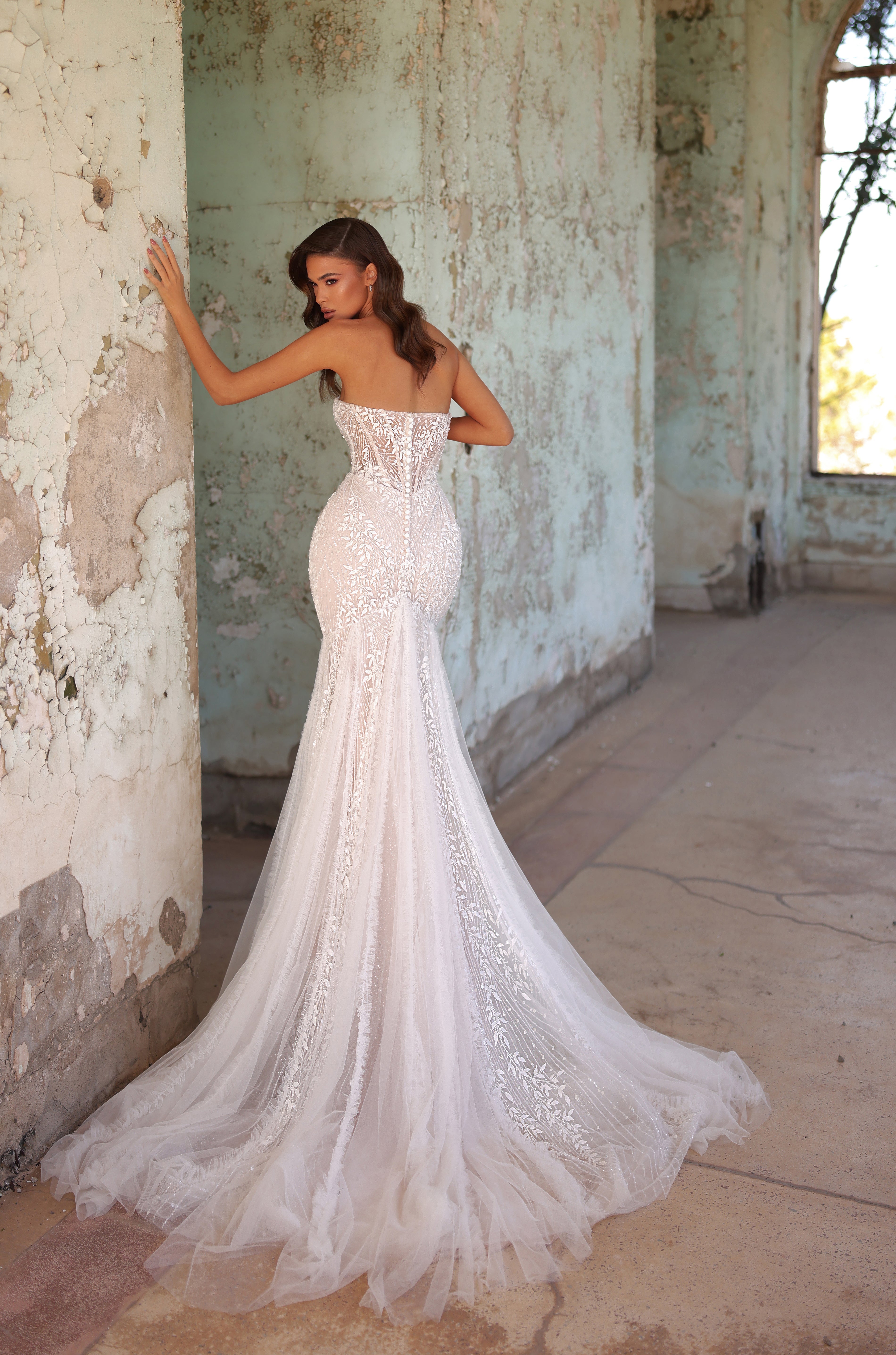 Wedding Dresses Mermaid Long Corset Wedding Dress Amarra 89141 Ivory/Nude