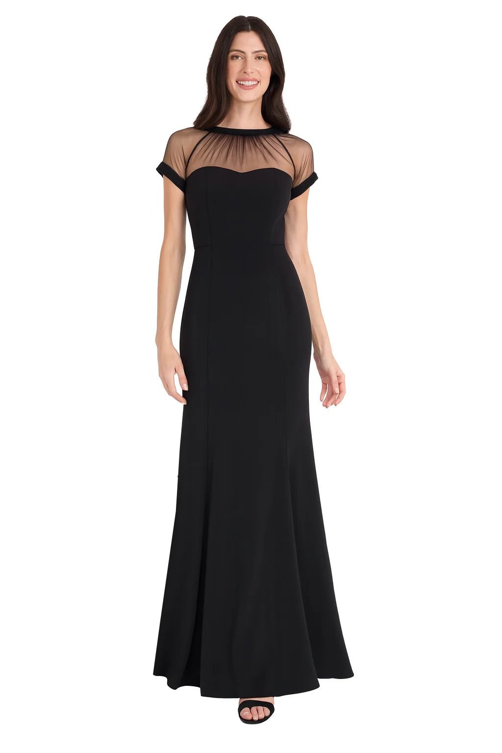 Belted Long Sleeve Sheath Dress in Black Maggy London G6210M