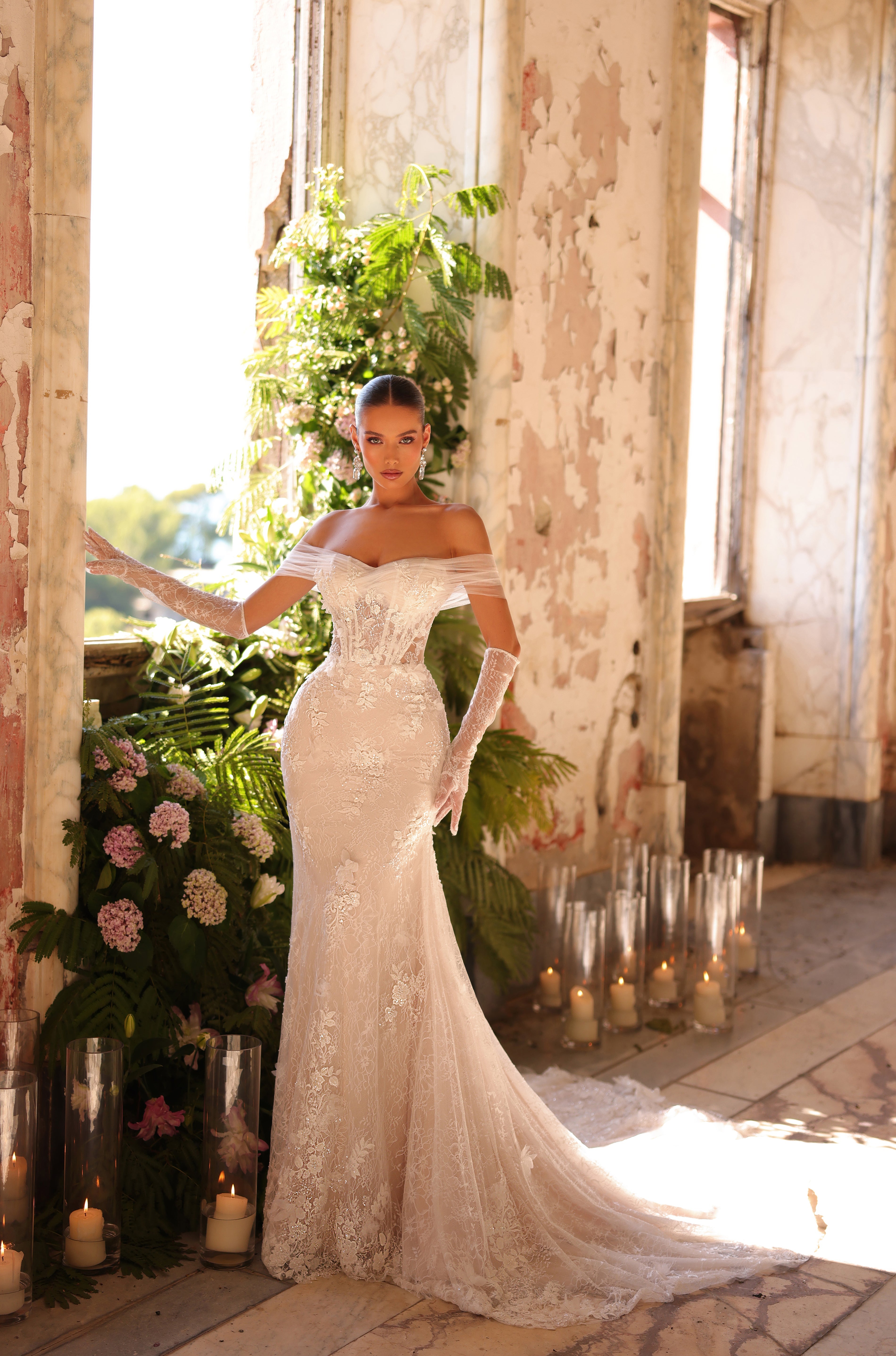 Wedding Dresses Mermaid Long Corset Wedding Dress Amarra 89127 Ivory/Nude