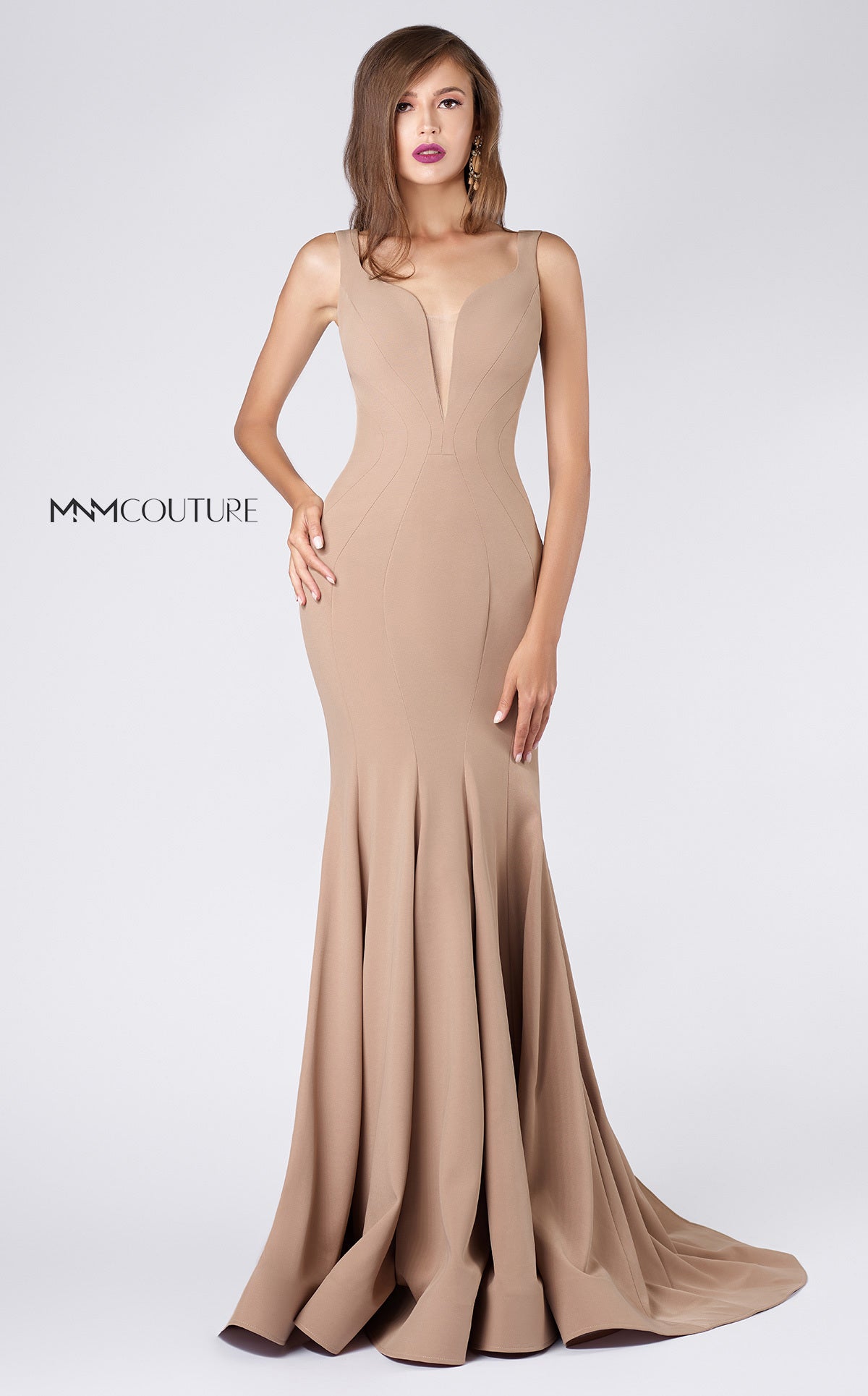 MNM Couture M0008 Fitted Long Formal Mermaid Evening Dress