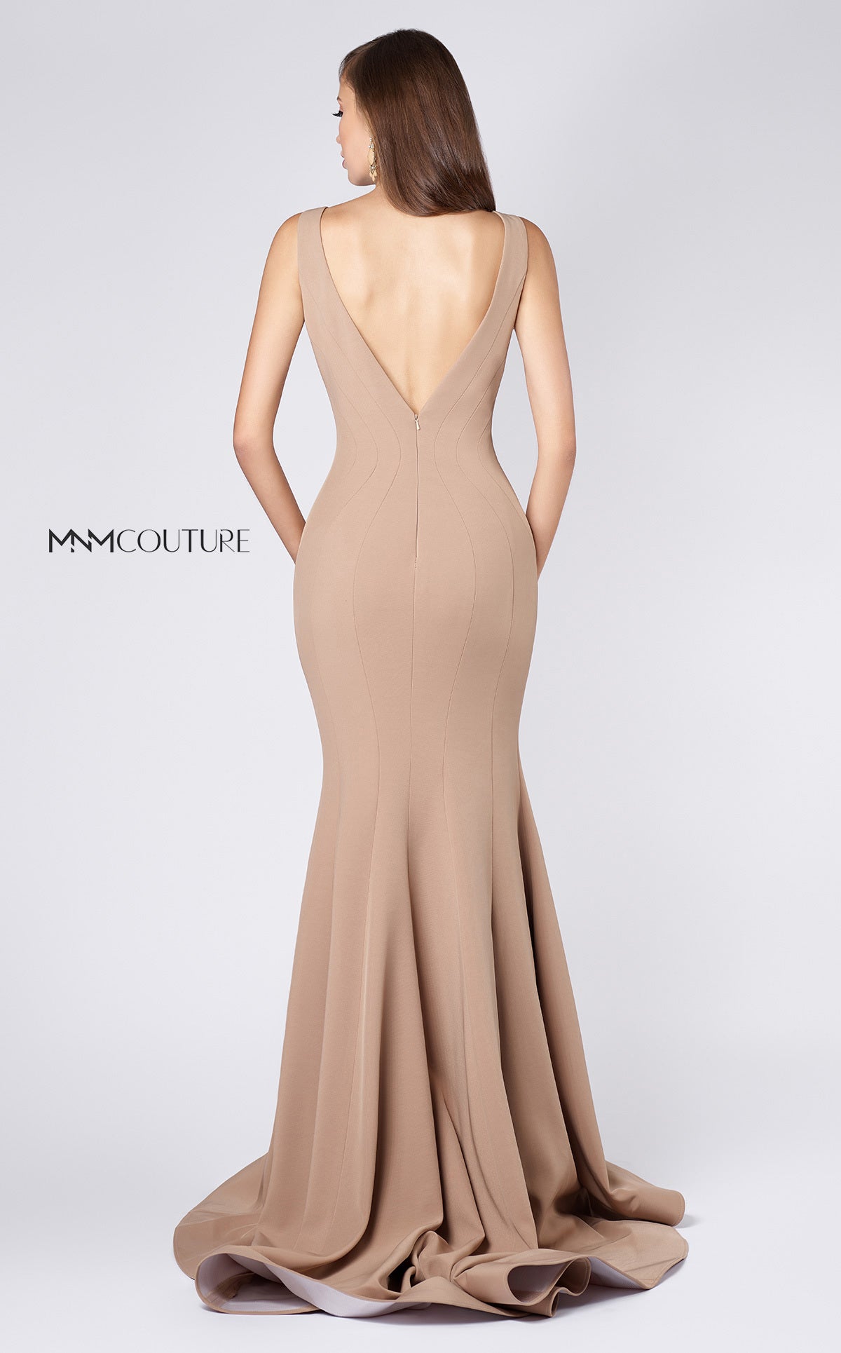 MNM Couture M0008 Fitted Long Formal Mermaid Evening Dress