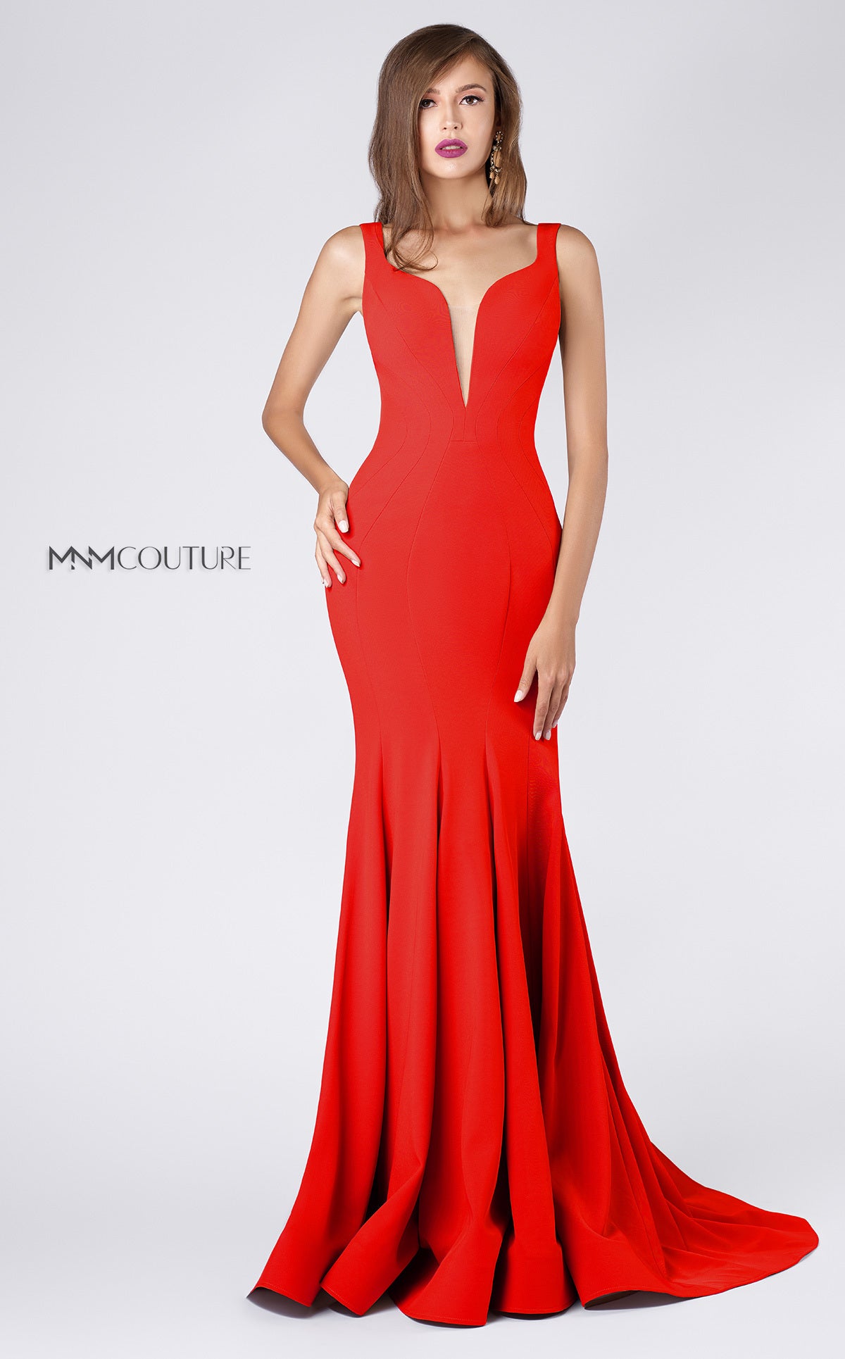 MNM Couture M0008 Fitted Long Formal Mermaid Evening Dress
