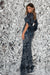 Mother of the Bride Dresses Long Fitted Mother of the Bride Formal Sequin Dress Navy Gunmetal