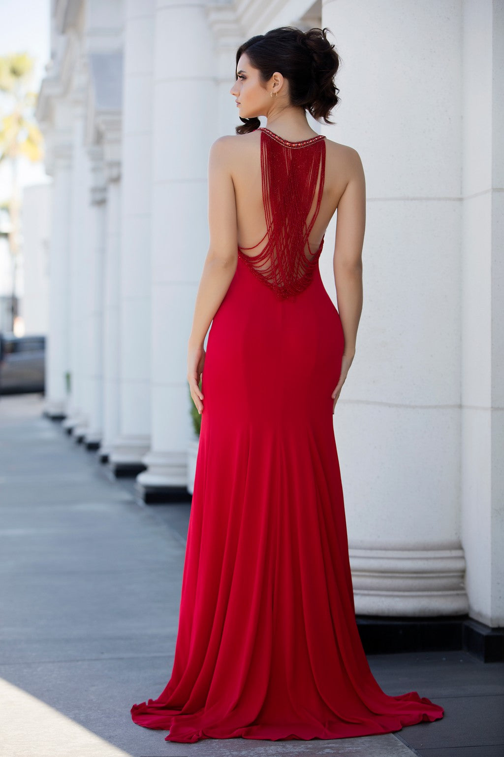Modessa Couture M19004 Fitted Long Formal Silt Prom Dress