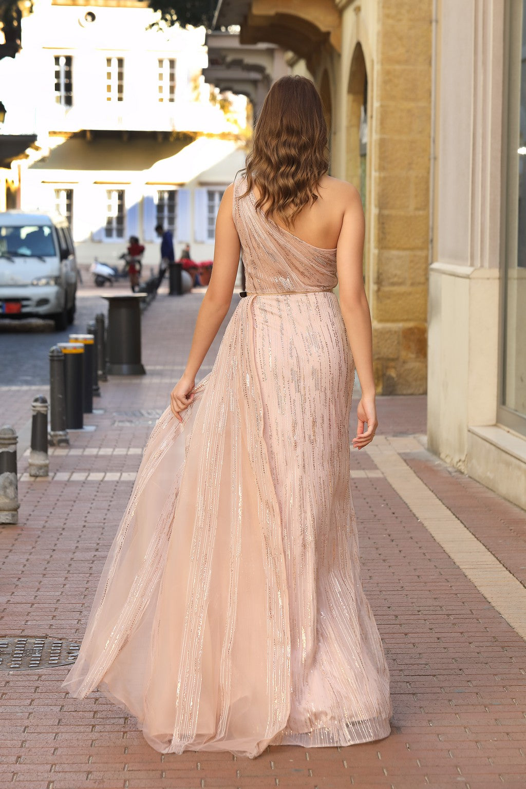 Modessa Couture M19026 Long A Line Formal Slit Prom Dress
