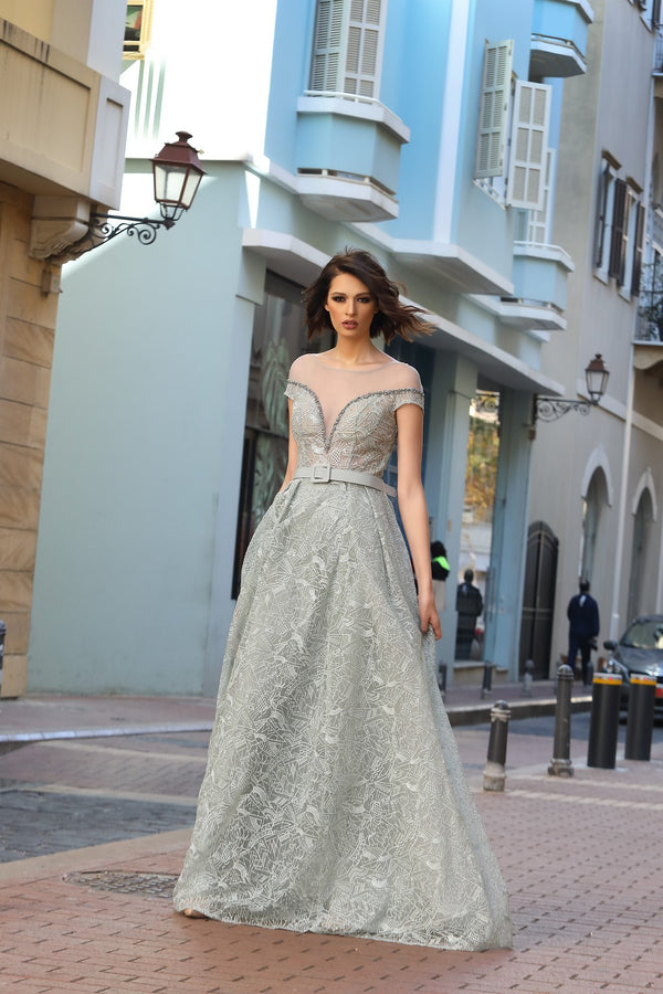 Modessa Couture M19027 Long Formal A Line Evening Dress