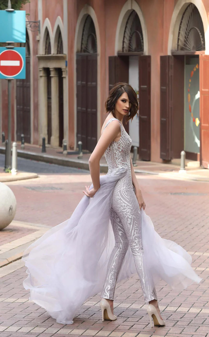 Jumpsuit Long Fitted Formal Jumpsuit Lilac
