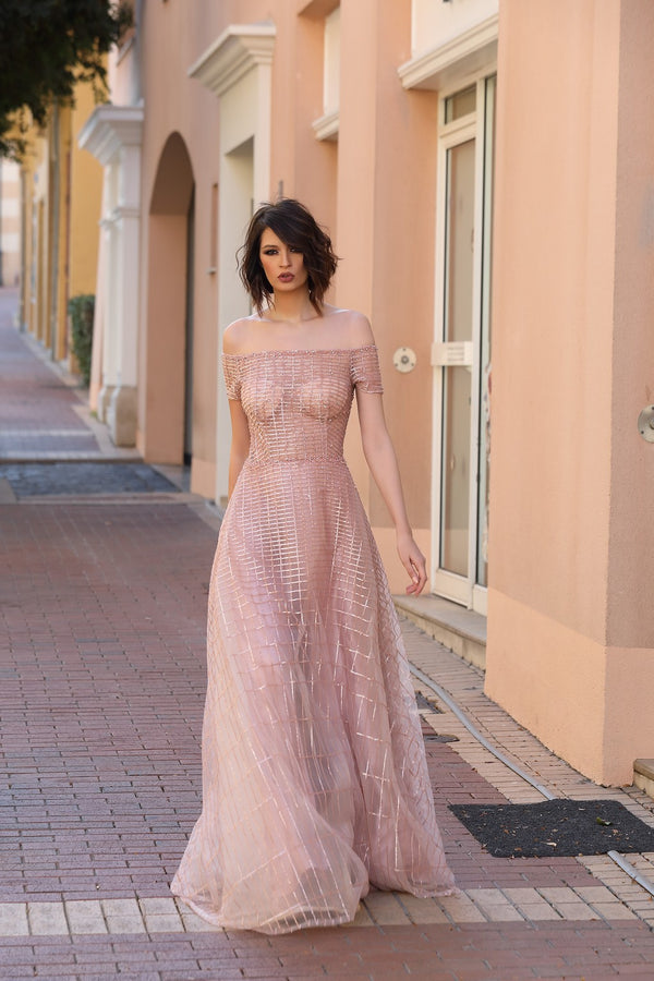 Modessa Couture M19039 Prom Long Formal A Line Evening Dress