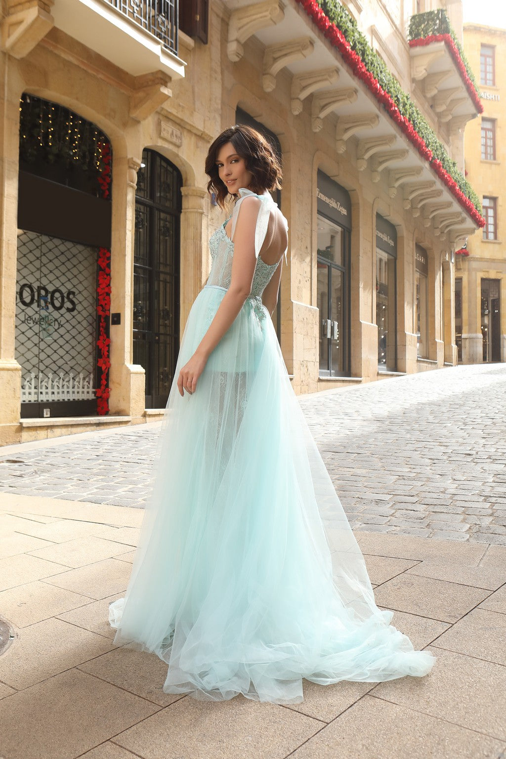 Modessa Couture M19041 Long A Line Slit Formal Prom Dress