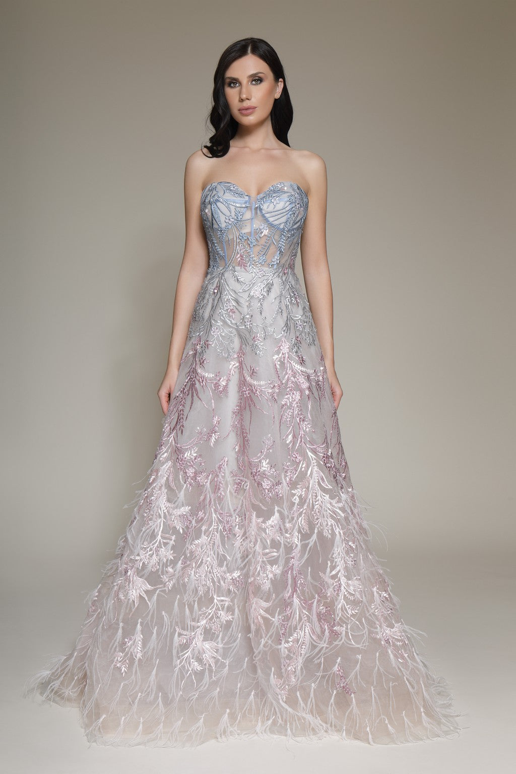 Formal Dresses Long Prom A Line Pattern Formal Dress Blue