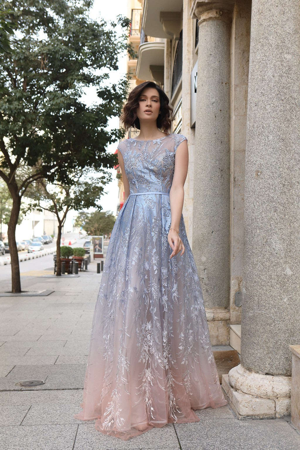 Modessa Couture M19073 Long Formal A Line Evening Dress