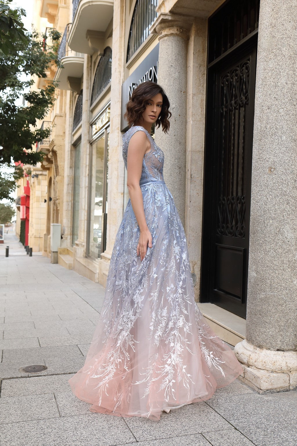Modessa Couture M19073 Long Formal A Line Evening Dress