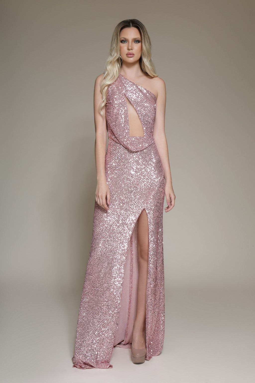 Prom Dresses Prom Long Fitted Slit Formal Evening Dress Pink