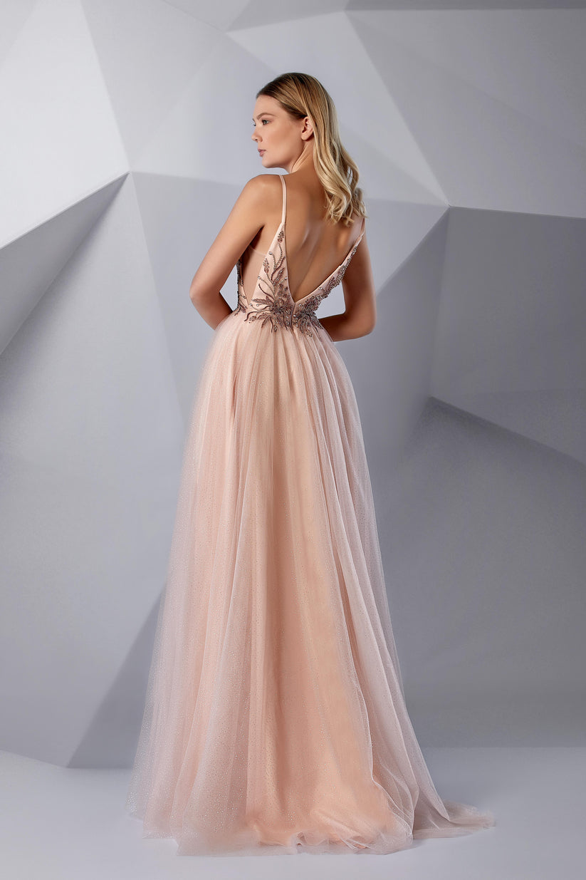 Modessa Couture M20229 Long Formal A Line Prom Beaded Dress