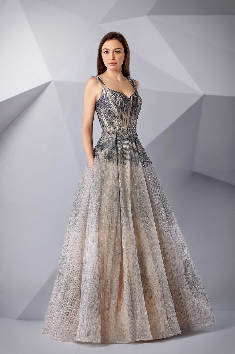 Modessa Couture M20235 Long Formal Prom Beaded Dress