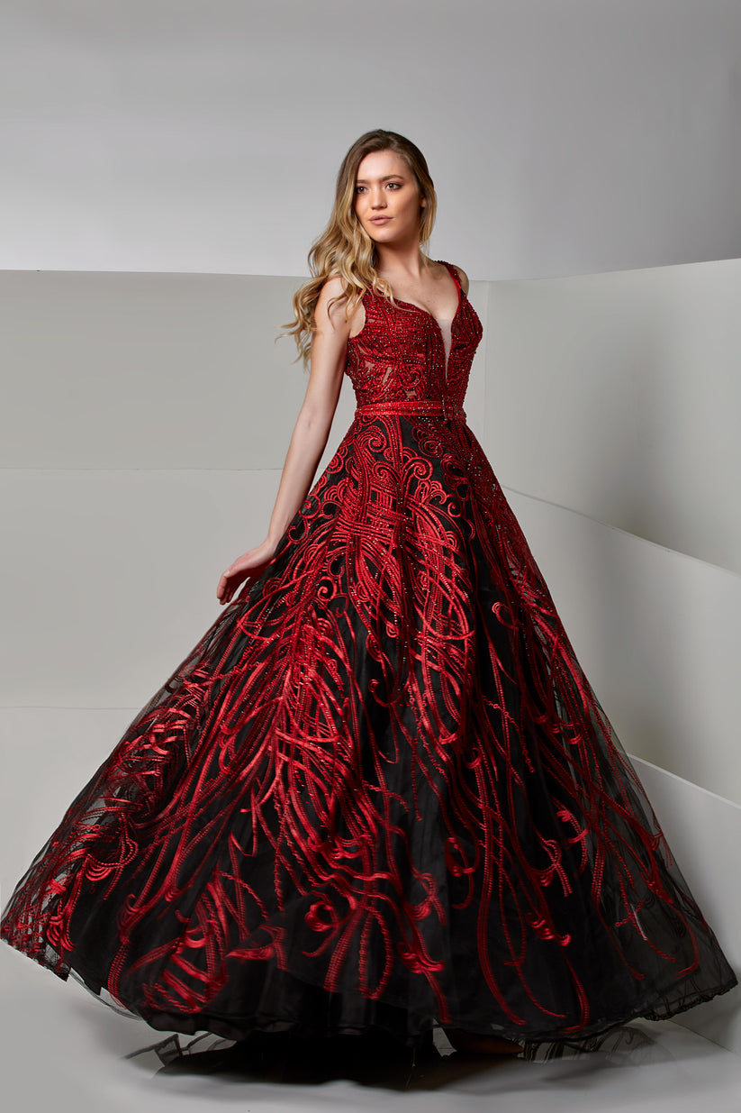 Prom Dresses Long A Line Formal Chic Prom Dress True Red