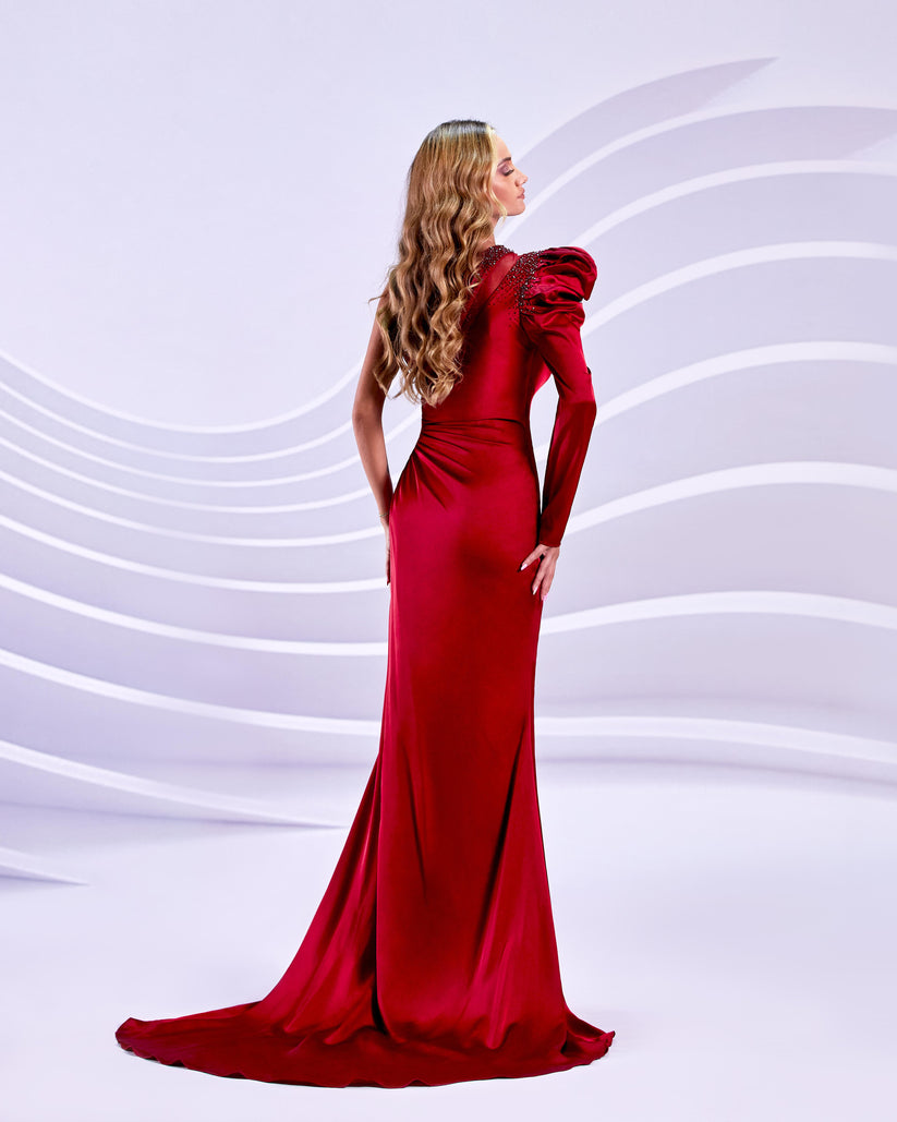 Modessa Couture M20307 Long Formal Puff Fitted Prom Dress
