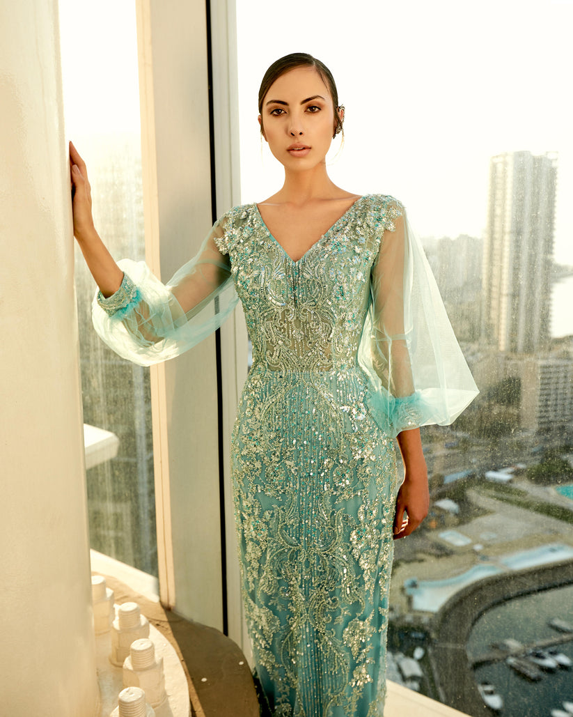 Modessa Couture M20325 Fitted Long Evening Formal Dress