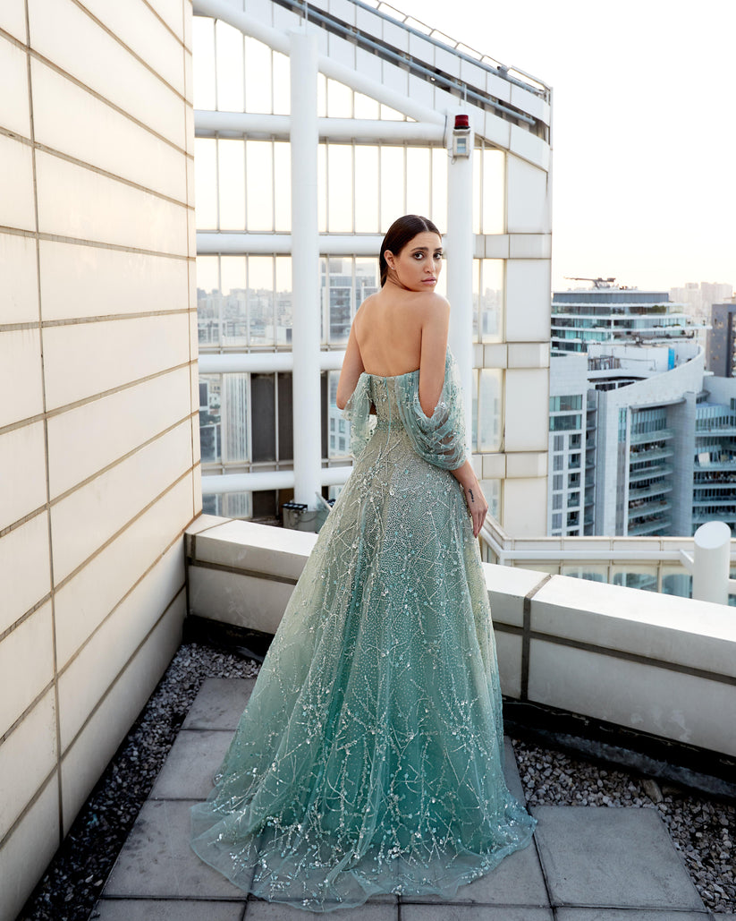 Modessa Couture M20337 A Line Long Prom Formal Beaded Dress
