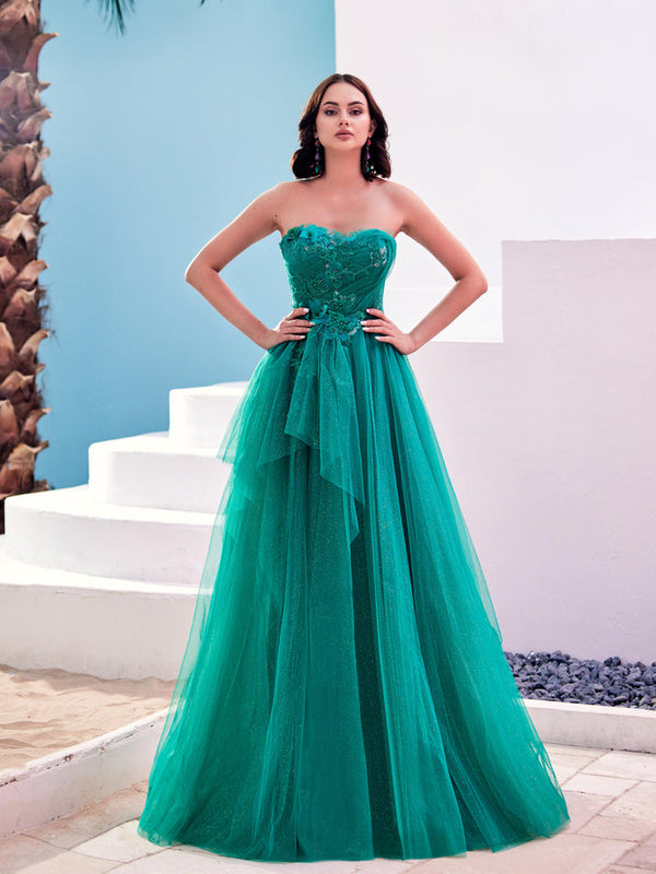 Modessa Couture M20352 Long Formal Ball Gown Beaded Prom Dress