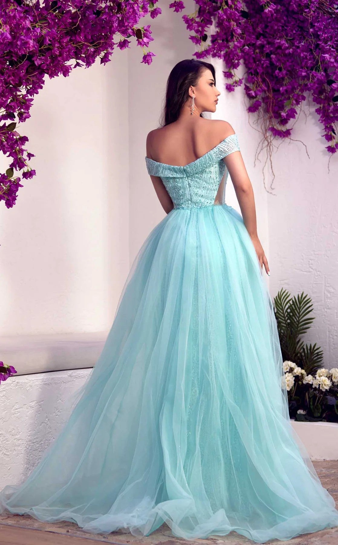 Modessa Couture M20359 Long Formal Beaded Overskirt Prom Dress