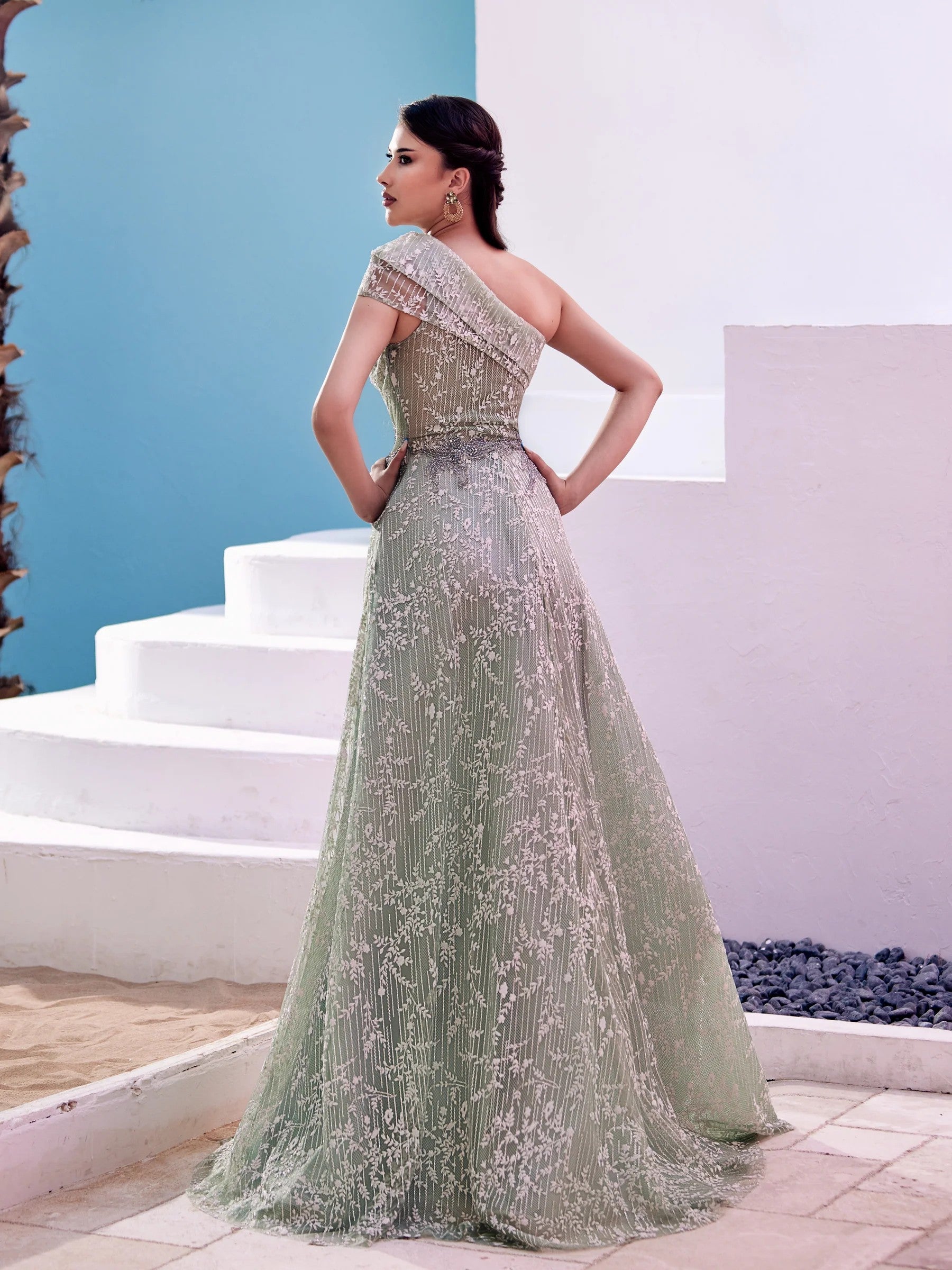 Modessa Couture M20360 Long Formal Beaded Slit Prom Dress