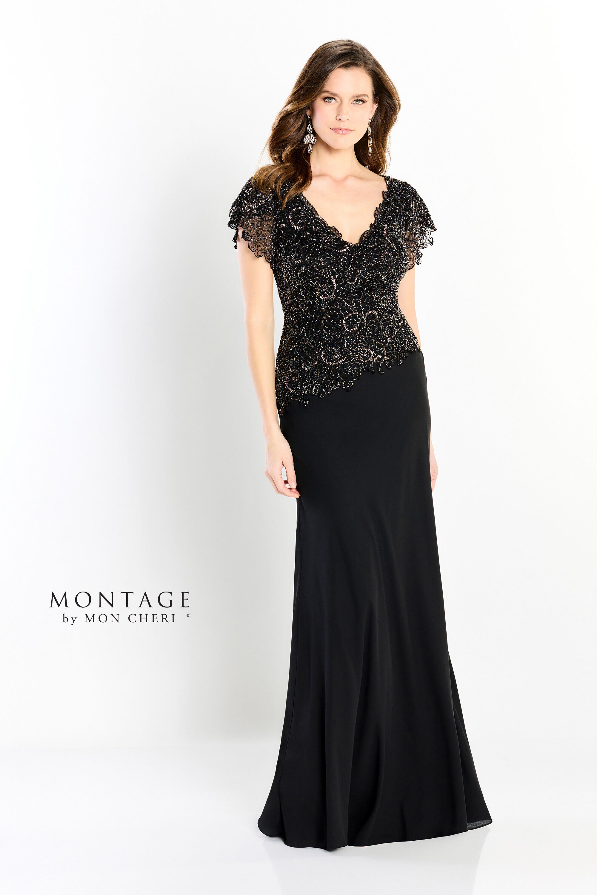 Mother of the Bride Dresses Long Formal Beaded Mother of the Bride Dress Black