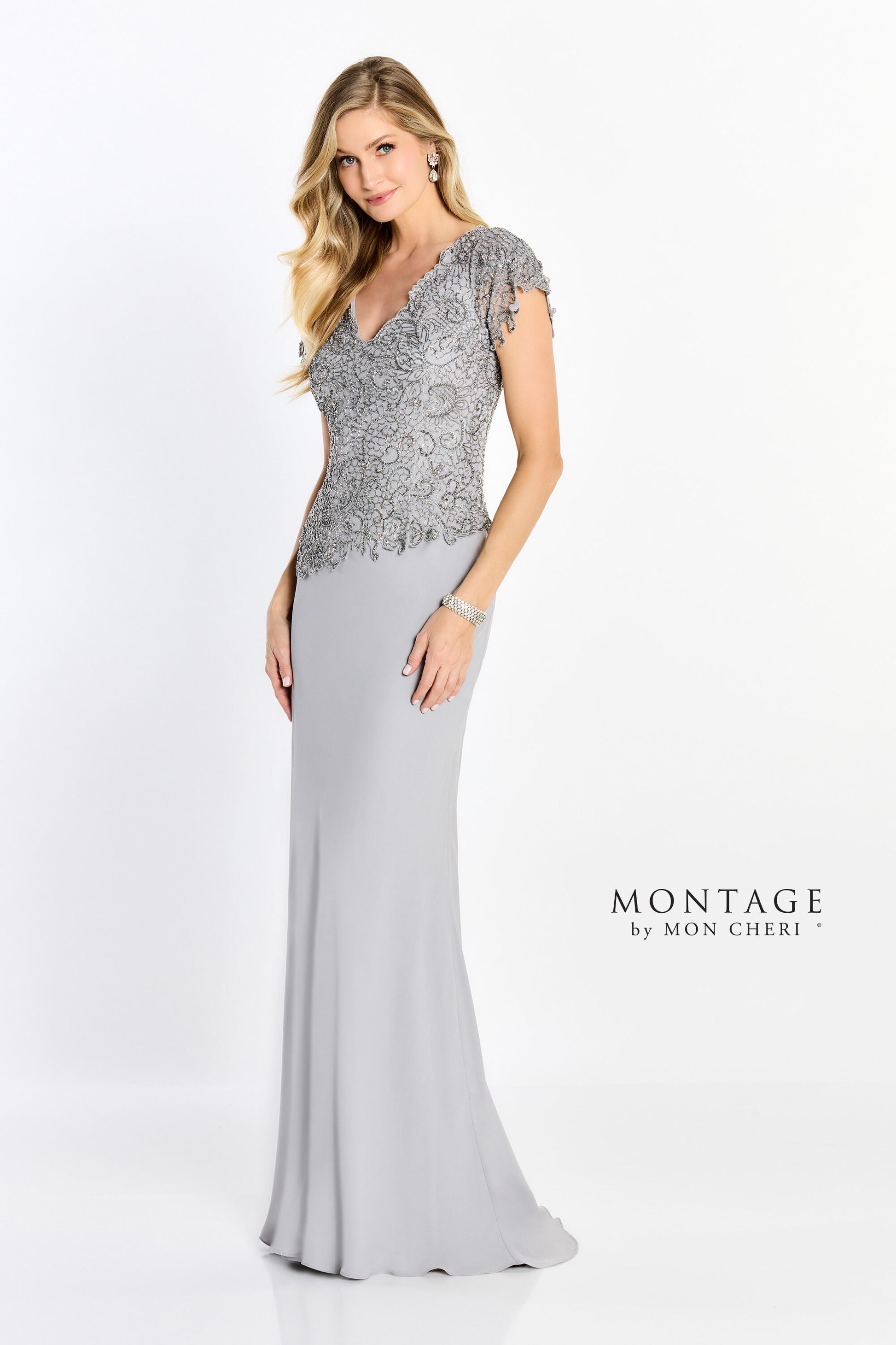 Montage M2202 Long Formal Beaded Mother of the Bride Dress