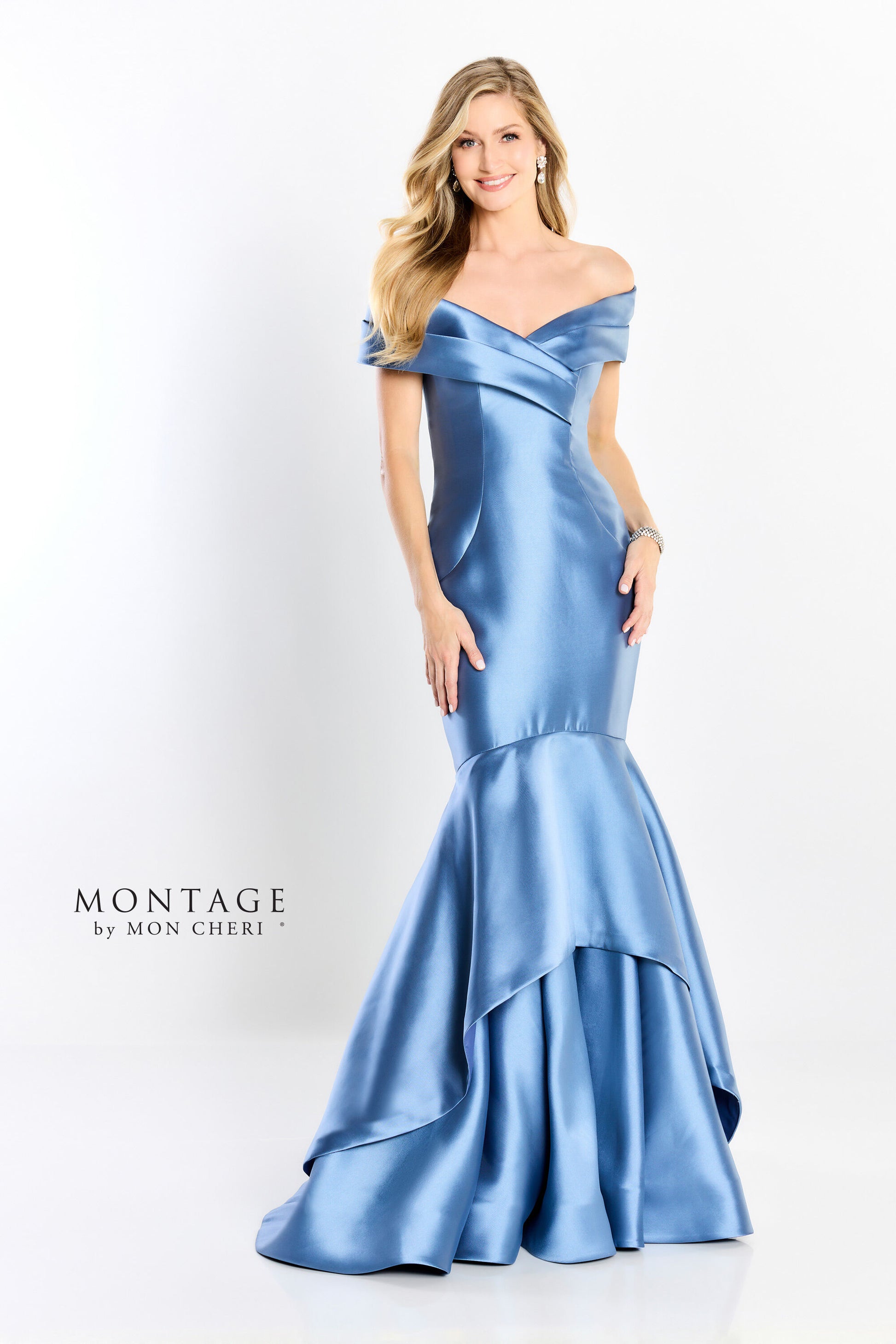 Montage M2207 Pleated Long Formal Evening Mermaid Dress