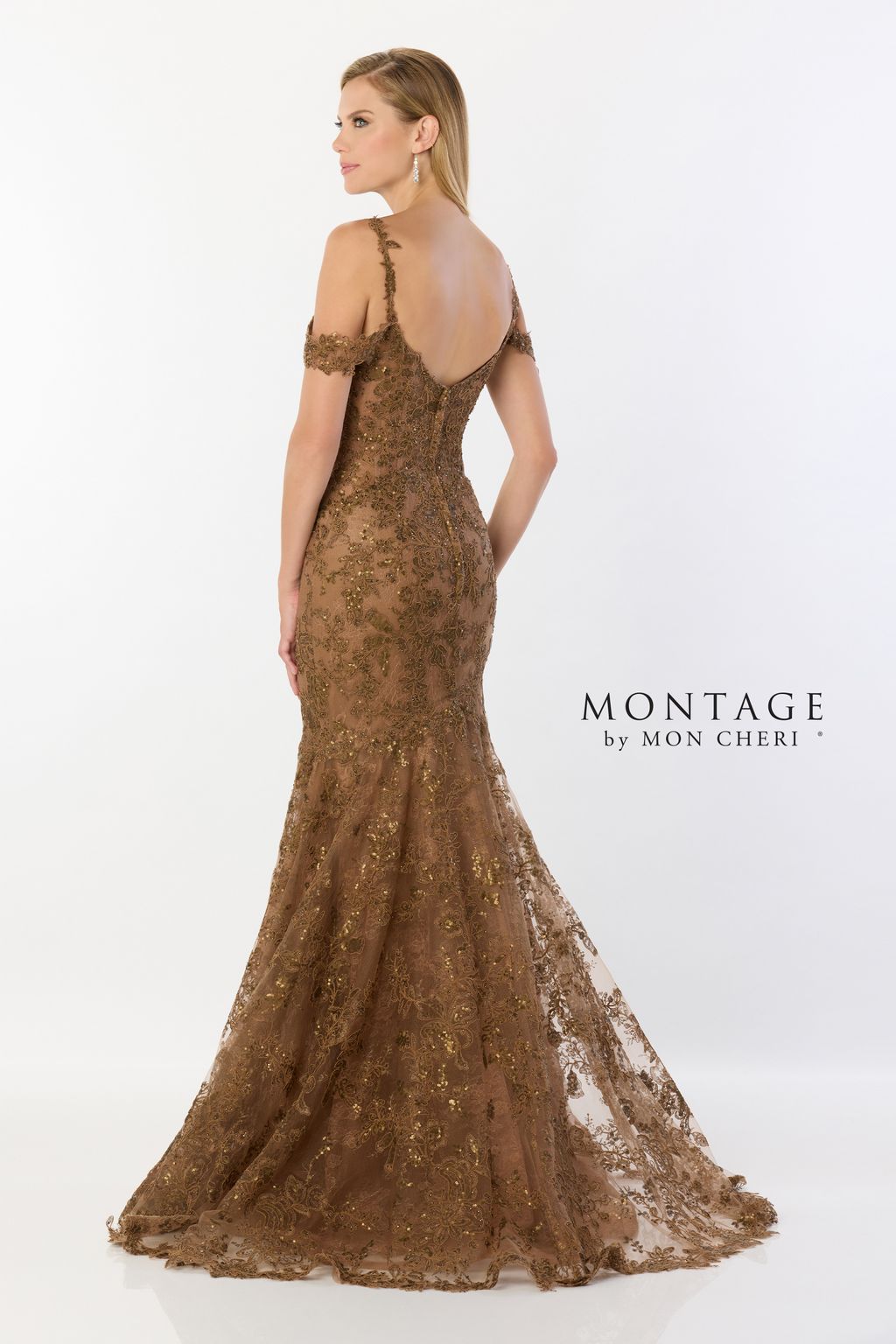 Montage M2232 Long Lace Sequin Mermaid Evening Formal Dress