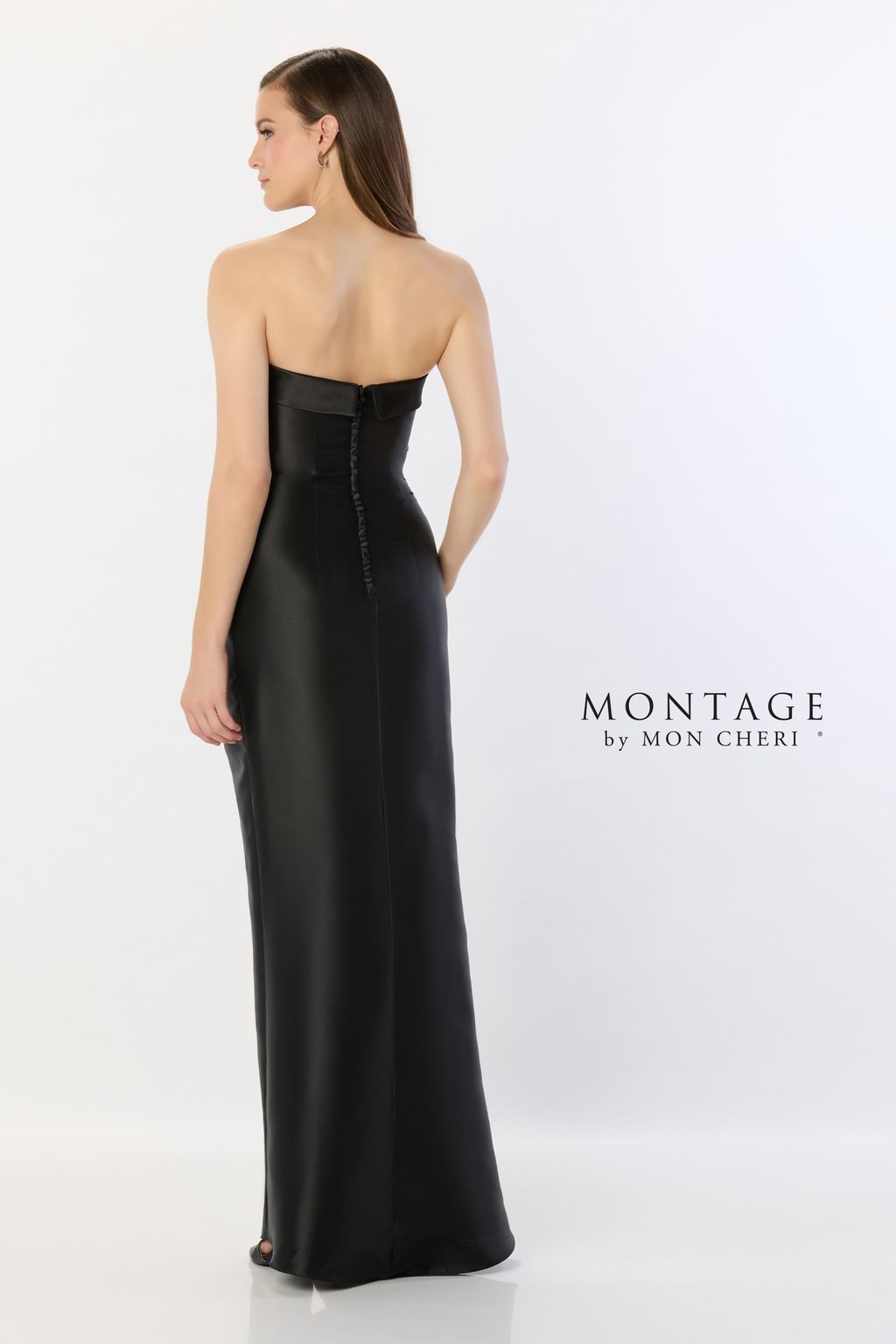 Montage M2235 Long Lace High Slit Formal Evening Dress