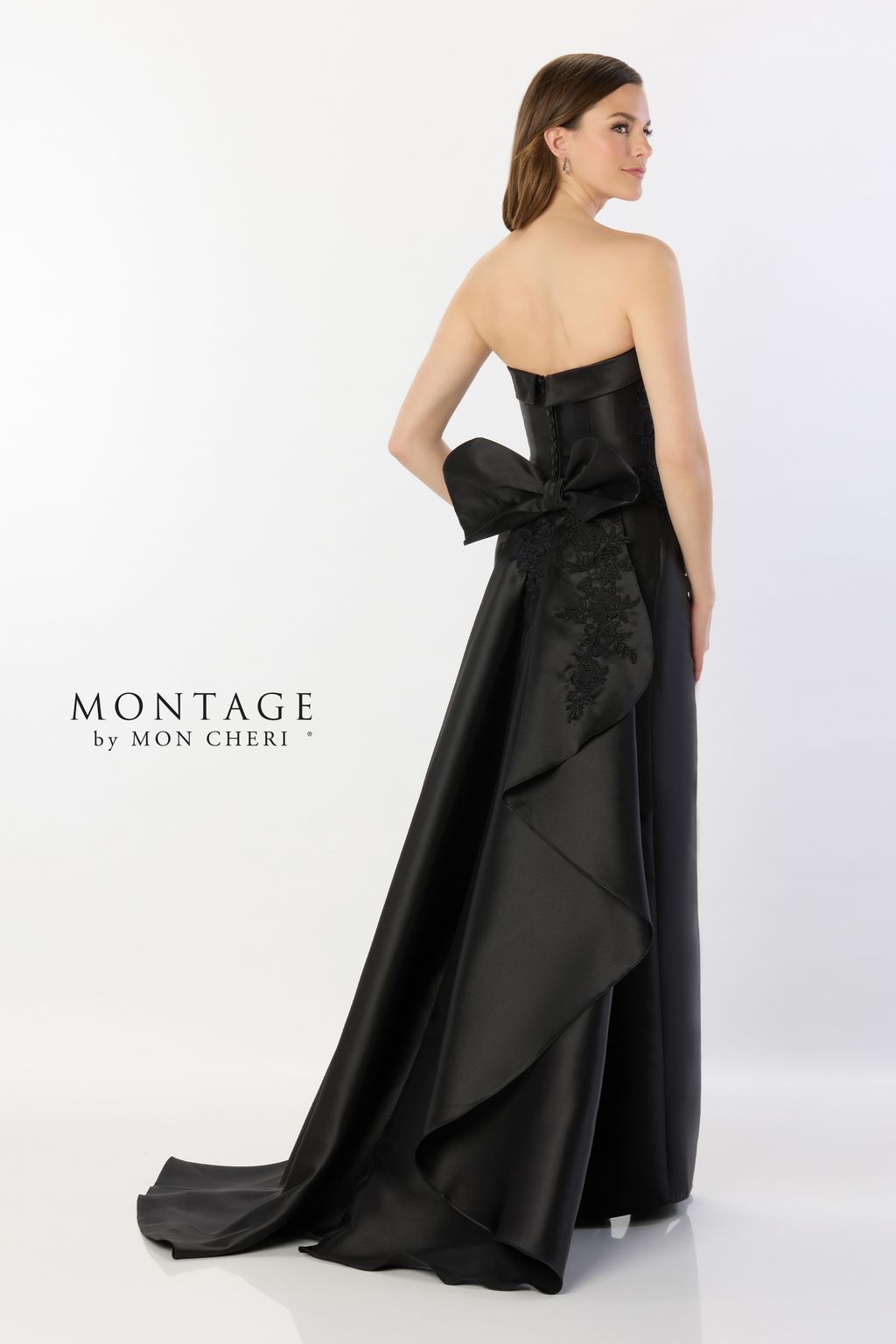 Montage M2235 Long Lace High Slit Formal Evening Dress