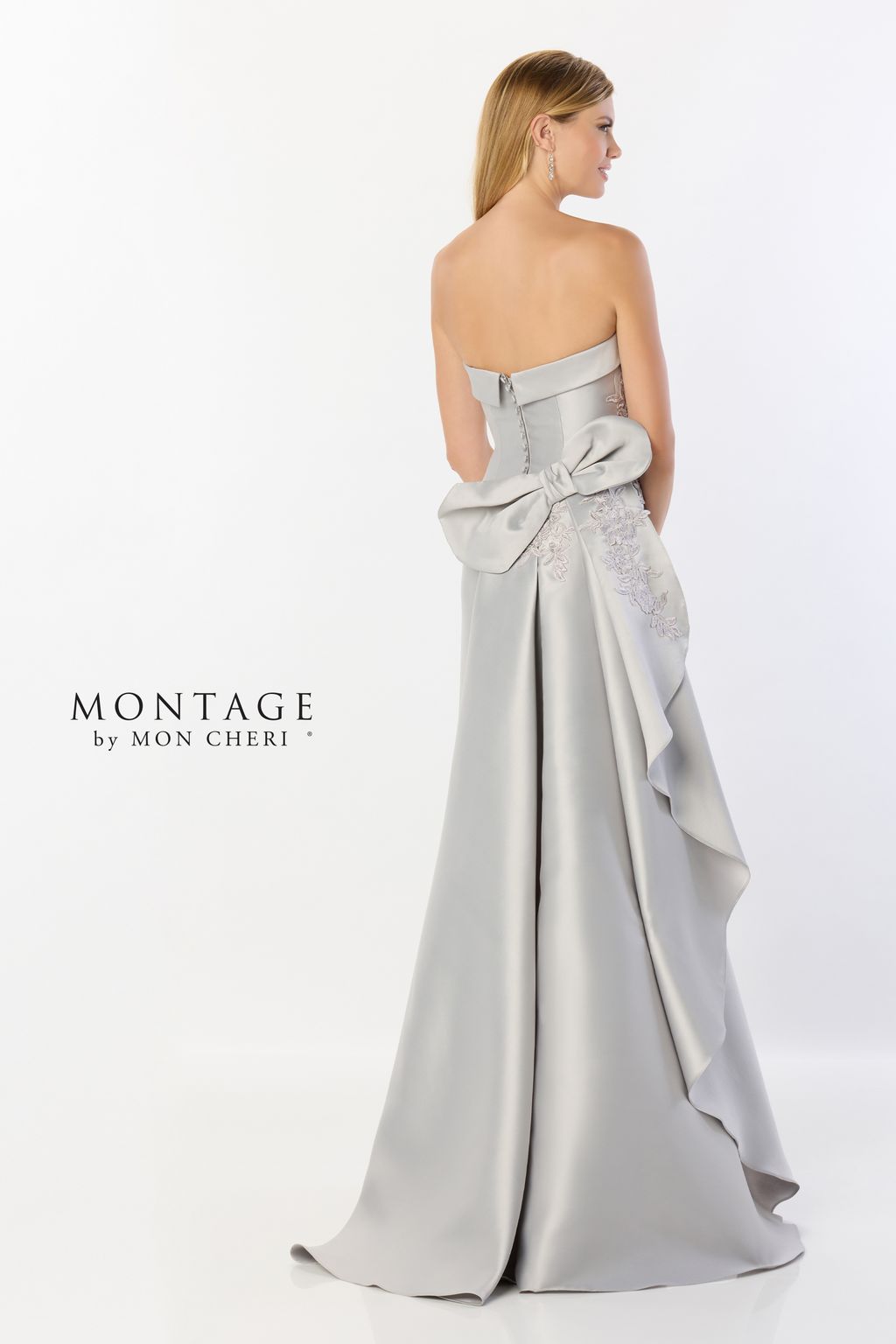 Montage M2235 Long Lace High Slit Formal Evening Dress