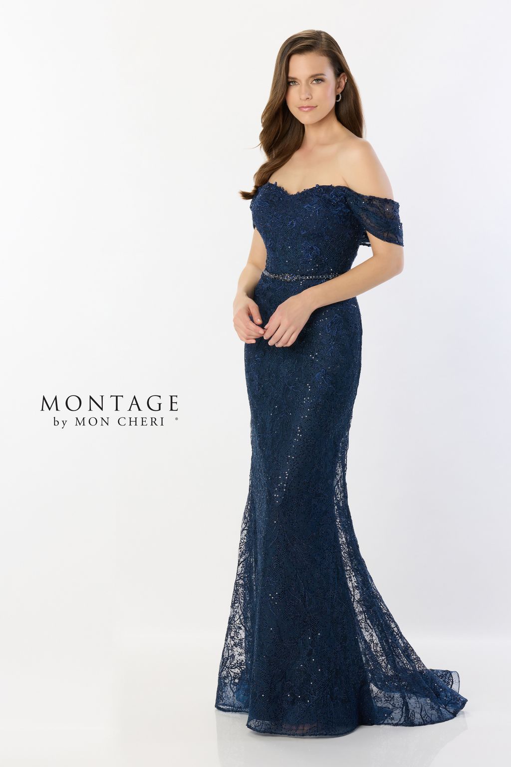 Montage M2238 Long Beaded Belt Evening Formal Dress