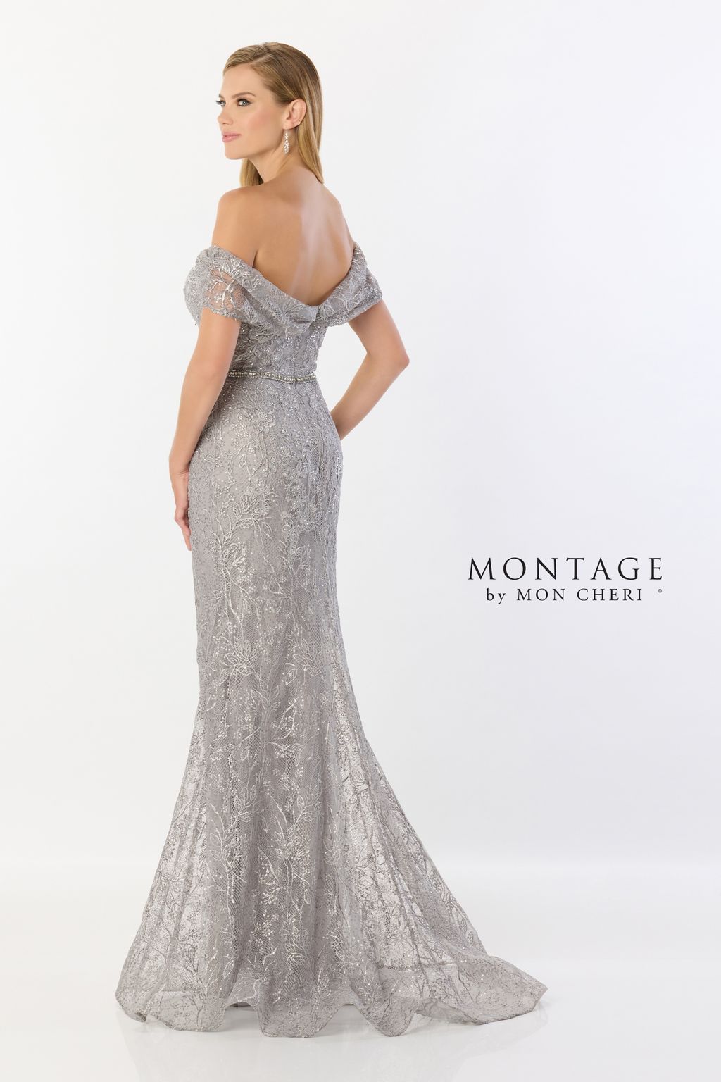 Montage M2238 Long Beaded Belt Evening Formal Dress