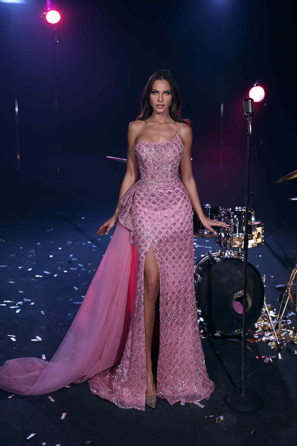 Modessa Couture M23512 Beaded Prom Fitted Corset Long Formal Slit Dress