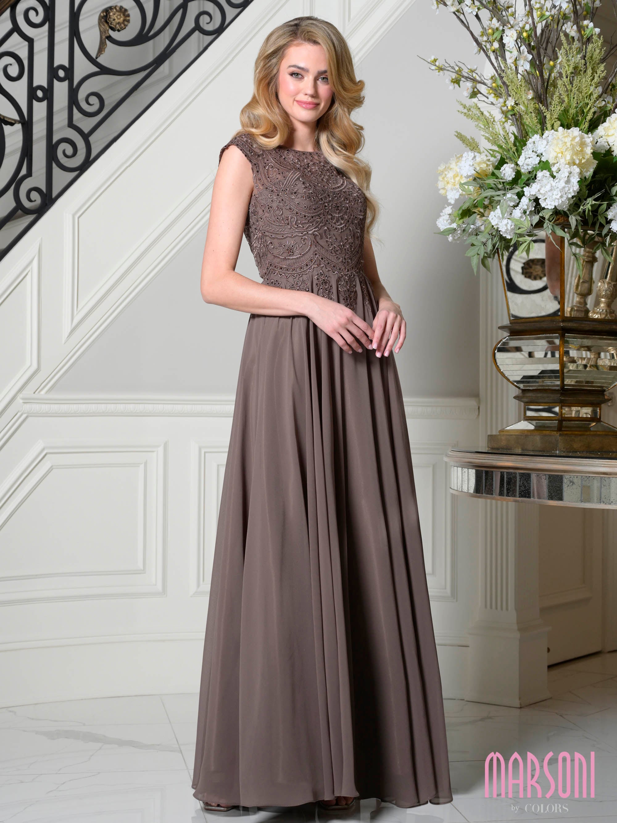 Marsoni Mother of the Bride Long Chiffon Dress 238 - The Dress Outlet